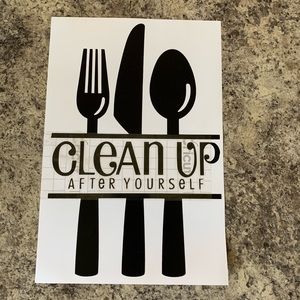 Kitchen Vinyl Decal. White